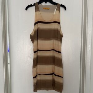 Alice + Olivia Cream and Tan Dress